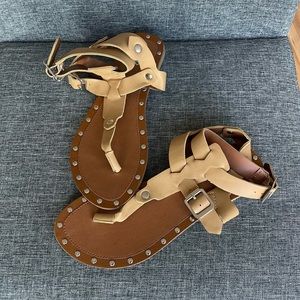 BRAND NEW TARGET Nude Gladiator Sandals with Exposed Buckles- Women’s Size 8